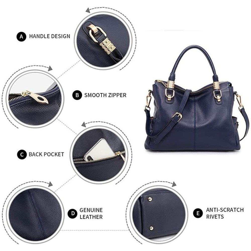 Kattee Genuine Soft Leather Purse / Handbag, Satchel Tote Shoulder Bag - Picture 4 of 13